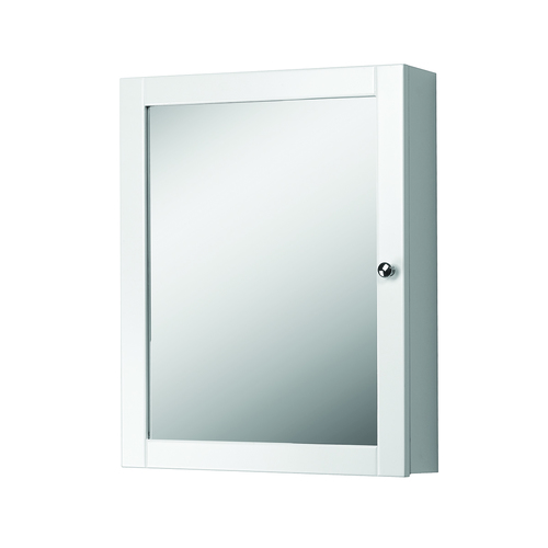 Armoire murale 19 po « Columbia » 1 porte miroir, blanc