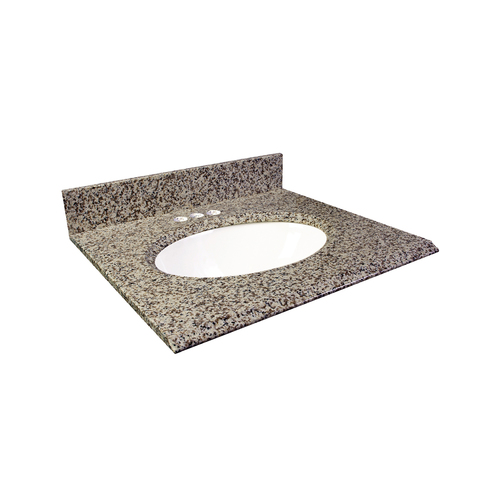 Comptoir de granite 25 po, lavabo intégré, brun Murcia