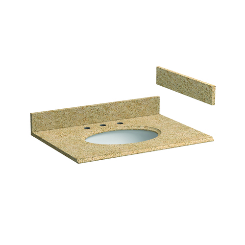 Comptoir de granite 31 po, lavabo intégré, beige Mohave