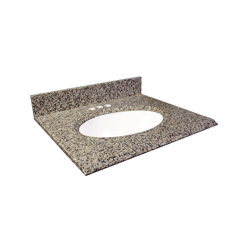 Comptoir de granite 37 po, lavabo intégré, brun Murcia