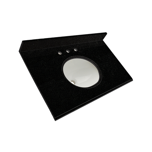 Comptoir de granite 37 po, lavabo intégré, noir tempête