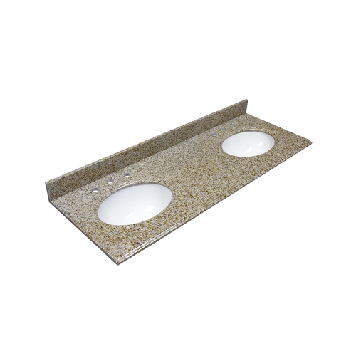 Comptoir de granite 61 po, lavabo intégré, beige Mohave