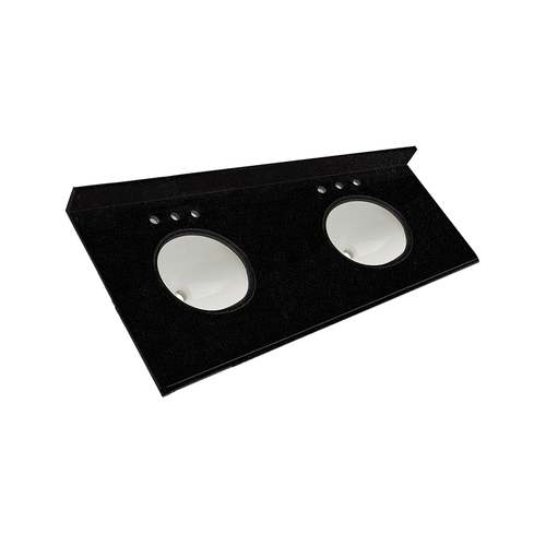 Comptoir de granite 61 po, lavabo intégré, noir tempête