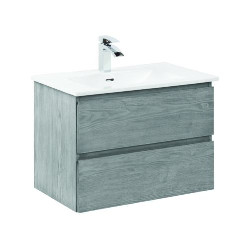 Meuble-lavabo mural 23 1/2 po « Marleau » 2 tiroirs, gris cendre