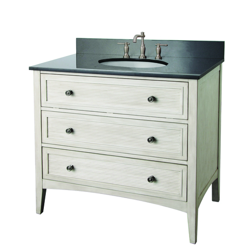 "Bernay" Vanity without Top 36" - 1 Door and 2 Drawers - Antique white