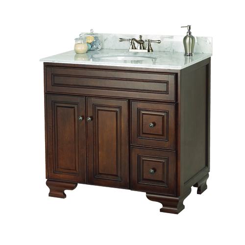 Meuble-lavabo 36 po « Hawthorne » 2 portes/2 tiroirs, noyer foncé