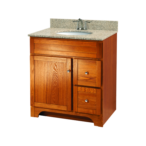 "Worthington" Vanity without Top 30" - 1 Door and 2 Drawers - Oak