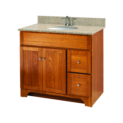 Meuble-lavabo 36 po « Worthington » 2 portes/2 tiroirs, chêne