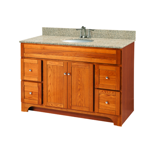 Meuble-lavabo 48 po « Worthington » 2 portes/4 tiroirs, chêne