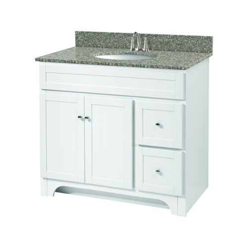 Meuble-lavabo 36 po « Worthington » 2 portes/2 tiroirs, blanc