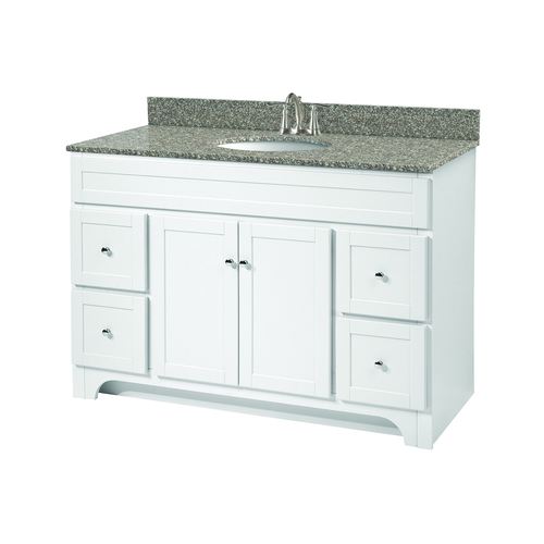 "Worthington" Vanity without Top 48" - 2 Doors and 4 Drawers - White