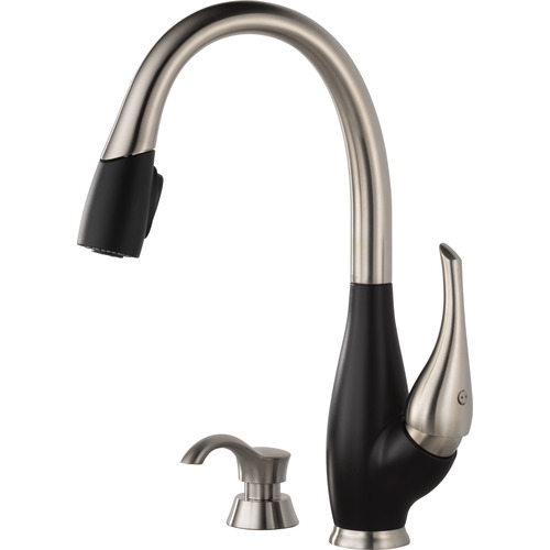 Robinet de cuisine Fuse et distributeur de savon, inox/noir