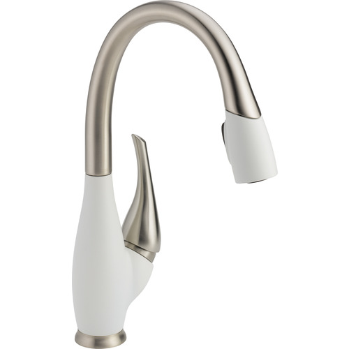 Robinet de cuisine bec amovible « Fuse », inox/blanc