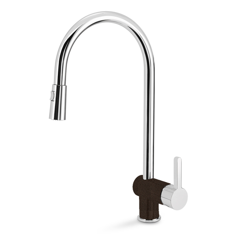 Robinet de cuisine « Rita », chrome/café brillant