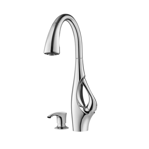 Kitchen Pull-Down Faucet - "Indira" - Chrome