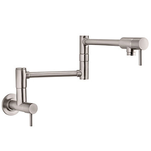 Robinet de cuisine mural extensible « Lita », inox