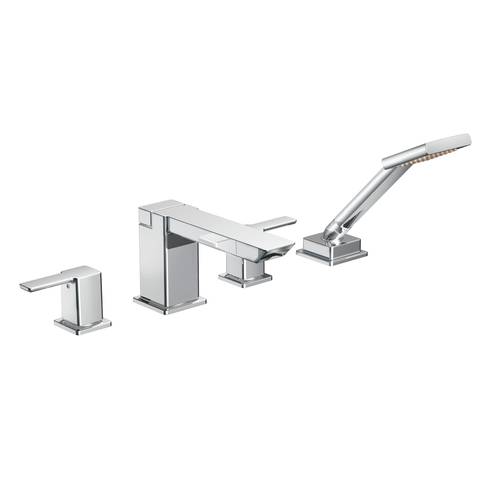 Robinet de bain romain avec douchette « 90 Degree », chrome - Plomberie brute non incluse