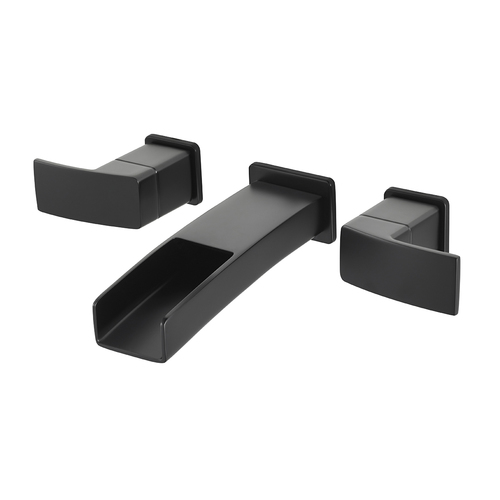 2-Handle Wallmount Bath Faucet - "Kenzo" - Matte Black - Rough plumbing not included