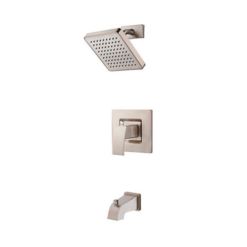 Robinet bain/douche « Kenzo », nickel brossé - Plomberie de base non incluse