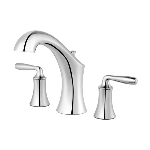 Roman Tub Faucet - "Iyla" - 3-Hole - Chrome - Rough plumbing not included
