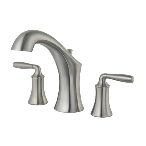 Roman Tub Faucet - "Iyla" - 3-Hole - Brushed Nickel - Rough plumbing not included