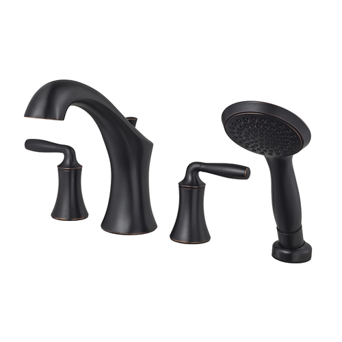 Roman Tub Faucet - "Iyla" - 4-Hole - Tuscan Bronze - Rough plumbing not included