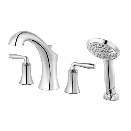 Roman Tub Faucet - "Iyla" - 4-Hole - Chrome - Rough plumbing not included