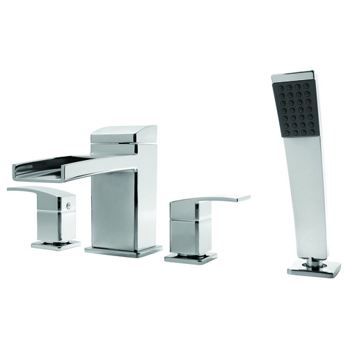Robinet bain romain « Kenzo », 4 trous, chrome - Plomberie brute non incluse