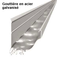 Goutti&egrave;re en acier galvanis&eacute;
