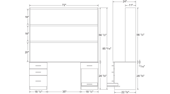 Desk elevations