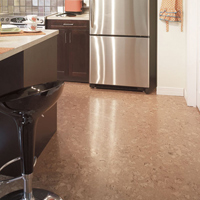Cork floors in the kitchen are gaining in popularity as homeowners realize its benefits.
