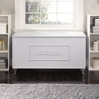 Attractive storage chest, adorned with surface mouldings
