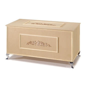 Coffre de rangement de MDF avec moulures d&eacute;coratives