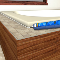 Caulk the joint around the tub
