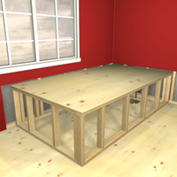 Lay the plywood on top of the platform 