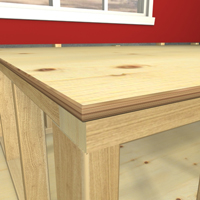 Extra width covers thickness of plywood on side walls