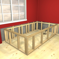 Assemble the rectangular frame and screw to the wall studs