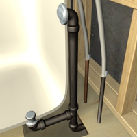 Install the waste and overflow pipe 