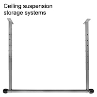 Ceiling suspension storage systems