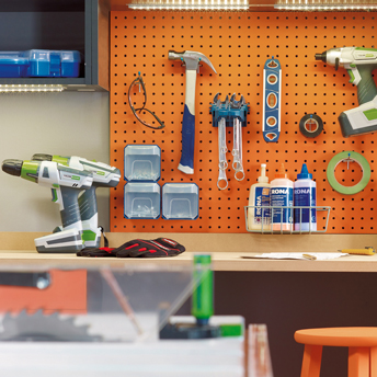 Select hooks for pegboards that fit specific items.