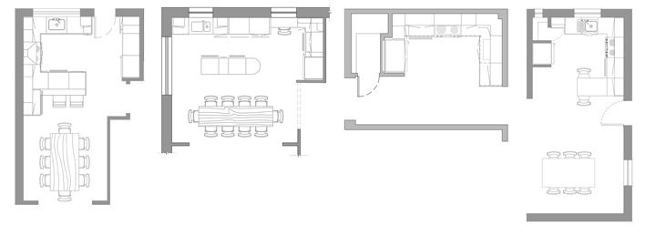 Various kitchen layouts