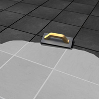 Apply grout with a rubber float
