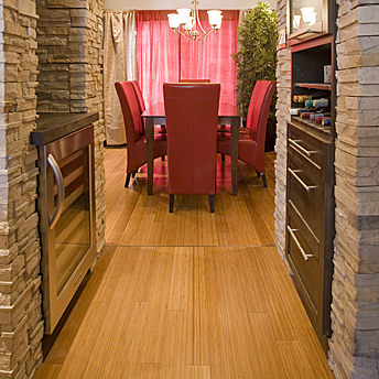 Hardwood floor in a dining room