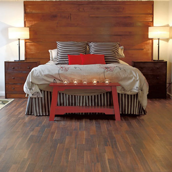 Wood flooring in a bedroom