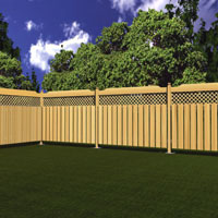 Treated-wood trellis fence 