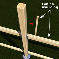 Install the lattice moulding