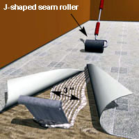 Joining two flooring sheets at the seam  