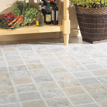 Lay vinyl or linoleum flooring