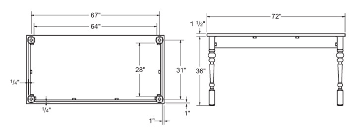 Elevation table island