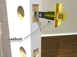 Insert the deadbolt into the lateral hole